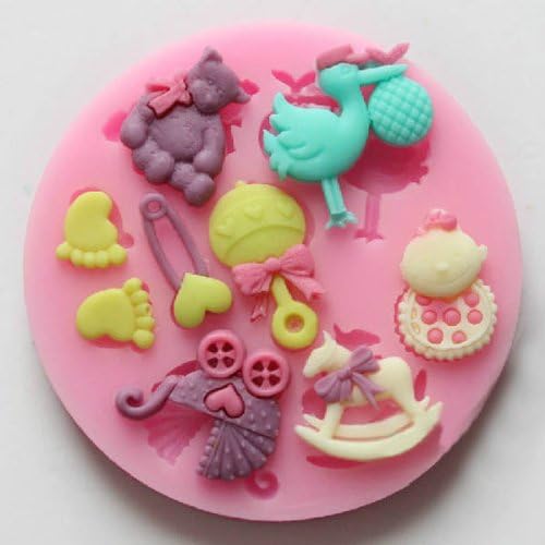 EXCITED PROMOTION Baby Pram Bear Carrousel Silicone Fondant Cake Mold