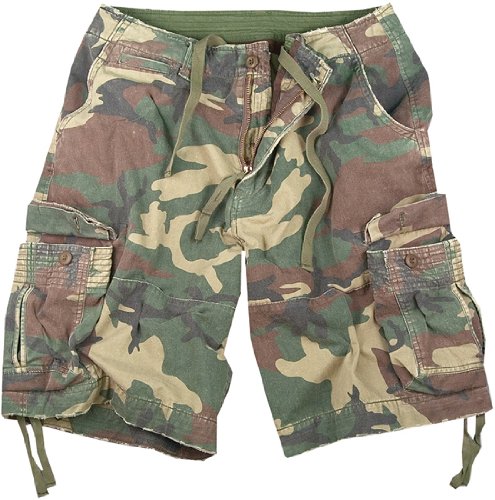 Woodland Camouflage Infantry Vintage Military Cargo Utility Shorts Size Large