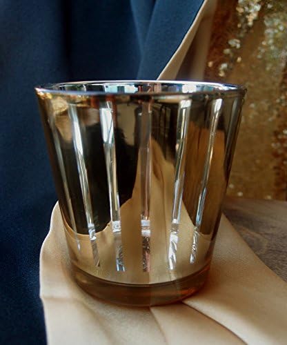 Stripe Votive Candle Holder - Gold