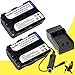 Two Halcyon 2200 mAh Batteries and Charger Kit for Sony NP-FM500H for Sony Alpha SLT-A58, SLT-A57, Sony Alpha SLT-A65, Sony Alpha SLT-A77, Sony Alpha SLT-A99 Digital SLR Cameras