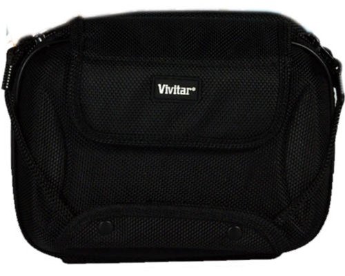 Vivitar Deluxe Compact Hard Shell Camcorder Bag / Case For Panasonic HDC HS700K, HDC TM700K, HS250K, SDX1H, TM55K, HS60K, SD60K, SD60S, TM300K, HS300K, TM10K, SD10K, SDR S26, SW21, H80 Digital Camcorder + LCD Screen Protectors + MicroFiber Cleaning Cloth