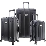 Travelers Choice  Torino 3 Piece Hard Case Luggage Set Expandable