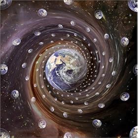 poster / affiche Digitally enhanced image of the Earth est disperible en (L x H): 60 x 60 cm