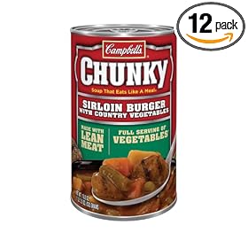 Campbell's Chunky Sirloin Burger Easy Open, 18.8-Ounce Cans (Pack of 12)