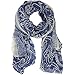 Bucasi Classic Elegant Ladies Paisley Blue Scarf