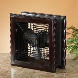 11 Extravagant Callisto Wood Frame Table Top Fan by CC Home Furnishings