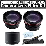 Accessory Kit For The Panasonic Lumix DMC-LX5 10.1 MP Digital Camera Includes 0.45X Professional Wide Angle HD Lens with Macro + 2x HD Telephoto Lens + Lens Adapter + Lens Pen Cleaning Kit + ButterflyPhoto MicroFiber Cleaning Cloth