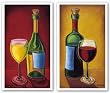Red Wine-White Wine Set by Will Rafuse 12"x22" Art Print Poster