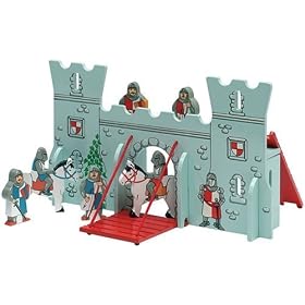 Handmade Wooden Castle Playscene Toy
