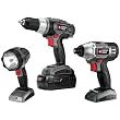 Porter Cable 3 Tool Nicd Combo Kit, Drill/driver, Impact Driver & Flashlight