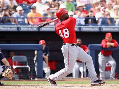 Los Angeles Angels of Anaheim v San Diego Padres, PEORIA, AZ - MARCH 15: Torii Hunter Photographic Poster Print by Christian Petersen, 18x24