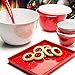 Zak Designs Confetti 4-Piece Pub Prep Bowl Set, 4-Inch, Red