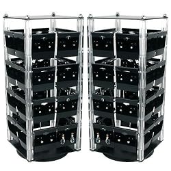 2 Revolving Earring Display Racks 100 Hanging Cards New