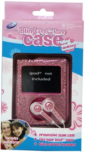 Girl Gear Pink Bling iPod Nano Case with Earbud Headphones 17797-PK
