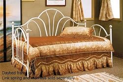 White Metal Day Bed With Floral Finials