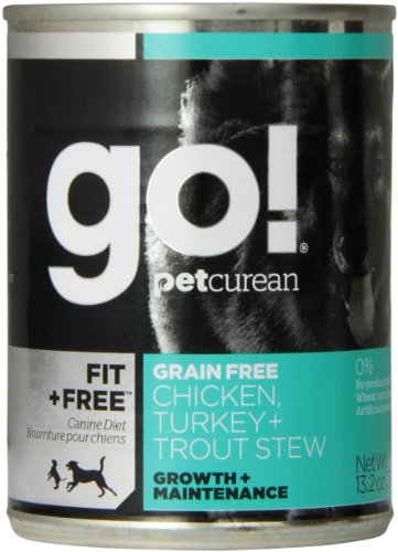 PETCUREAN 152035 12-Pack Go Fit and Free Grain Free Chicken/Turkey/Trout Can for Pets, 13.2-Ounce