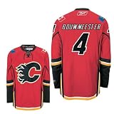 BOUWMEESTER 4 Calgary Flames Reebok Premier Home NHL Hockey Jersey (NHLPA Certified Custom Sewn Authentic Twill)