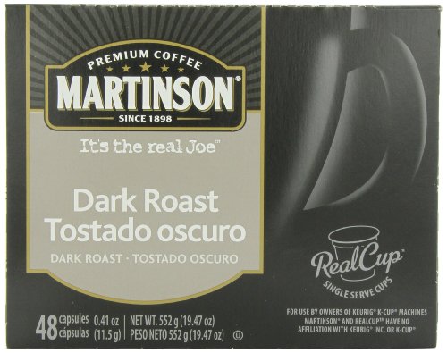 Martinson Coffee Capsules Dark Roast Package compatible with Keurig K Cup Brewers 48 Count