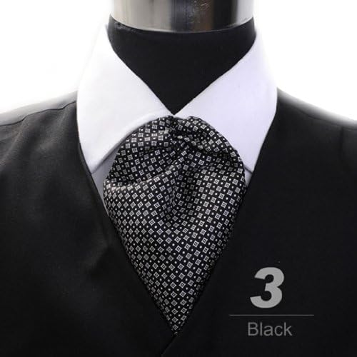 Black Classic Geometric Ascot tie