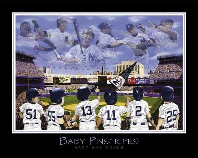 Baby Pinstripes-6 NY Yankees By _ Little Pro's. Highest Quality Art Print Poster.