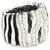 Orit Schatzman Sterling Silver Crystal Zebra Ring, Size 8