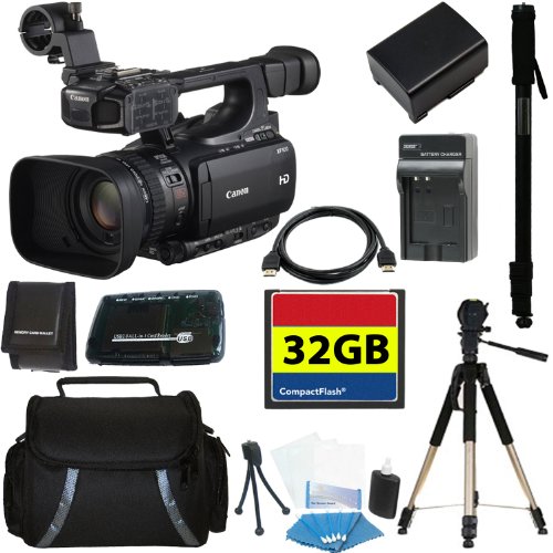Canon XF100 Professional Camcorder with 10x HD Video lens + 32GB Deluxe Accessory Kit