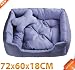 Hundebett Hundekorb Hundekissen Kissen 72x60x18 cm Grau/Blau