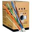 CAT5E, 350 MHz, UTP, 24AWG, 8C Solid Pure Copper, Plenum, 1000ft, White, Bulk Ethernet Cable