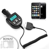 GOgroove CarTUNE iPod hi fi FM Transmitter and Charger with Enhanced FM Chipset and DC Surge Protection Works for Apple iPhone 3G and 3GS BONUS iPhone 3G 3GS Crystal Case ipod fm transmitter