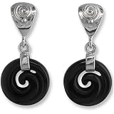 Sterling Silver Rainbow Obsidian Drop Earrings by Sajen