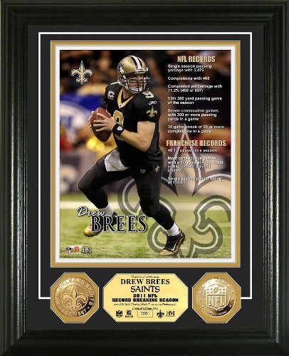 Drew Brees New Orleans Saints 2011 Records Photo Mint
