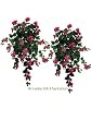 TWO 36" Artificial Bougainvillea Hanging Flower Bushes, with No Pot,