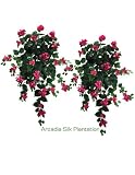 TWO 36" Artificial Bougainvillea Hanging Flower Bushes, with No Pot,