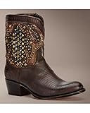 Frye Women's Deborah Deco Short Cowgirl Boot Round Toe Dark Brn US