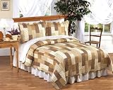 Oak Grove Country Cottage 3pc Quilt and Shams Bedding Set - Available in King and Queen