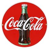 Coca Cola Disc Porcelain Sign