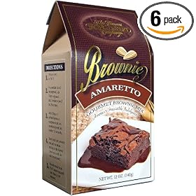 The Famous Pacific Dessert Company Amaretto Brownie Mix, 12 -Ounce Boxes (Pack of 6)