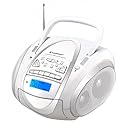 Soundmaster SCD 7700 weiß Stereo-Radio-Kassetten-Rekorder mit CD-Spieler/MP-3