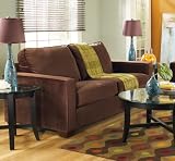 2 PCs Contemporary Design Walnut Upholstery Sofa and Loveseat Set