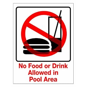 Hydro Tools 8992 No Food Pool Sign