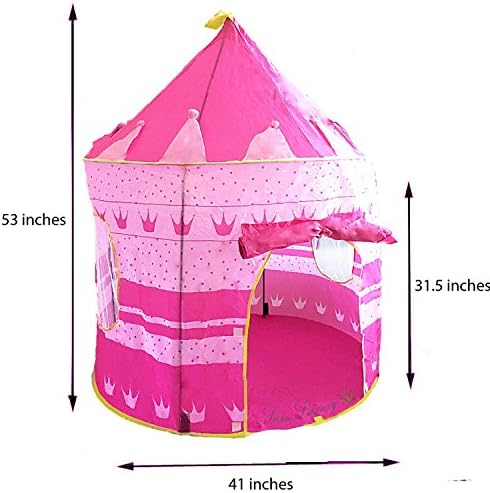 Viget® Girl's Pink Princess Castle Play Tent - Indoor and Outdoor Use