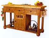 Rustic Oak Kitchen Island Table