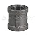Everflow BMLR0100 1" Black Malleable Iron Straight Left/Right Coupling