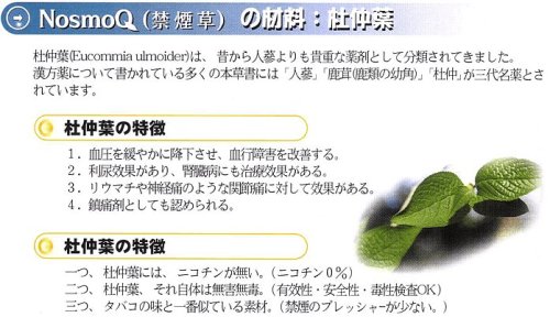 Cover image : NOSMOQ禁煙草 レギュラー110本