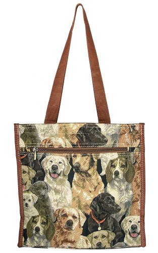 Banberry Designs Dog Canvas Travel Tote Shoulder Bag