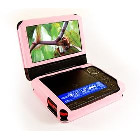 Tuff-Luv Leather case cover for sony portable DVD player 7 inch FX720 / DVP-FX720 series & Car Harness (Pink)