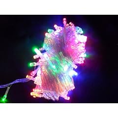 Led Lichterkette mit 100 LED 8 Programme NEU transparente Schnur f�r Weihnachtsbaum BUNT Multifarben 10m