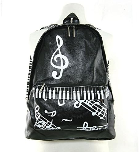 Far Nine Piano and Music Themed All Faux Leather Full Size Backpack