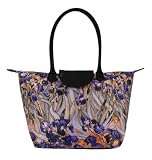 Van Gogh Irises Handbag Polyester with Canvas Strap