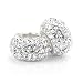 Set of 2, Bella Fascini Clear White Swarovski Crystal Element Pave Sterling Silver Bead Charms